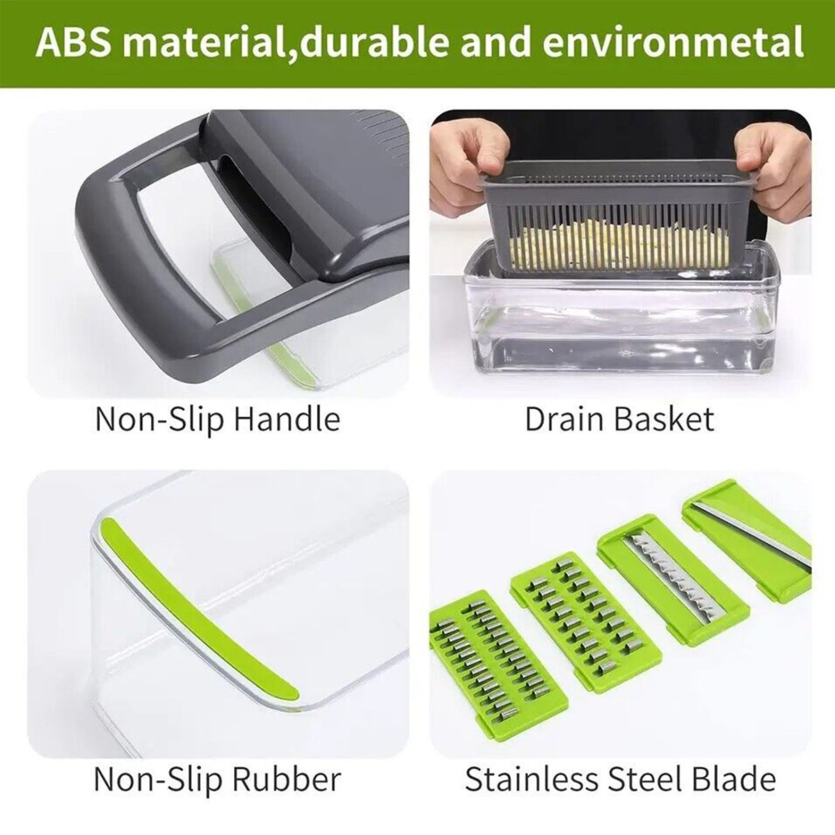 15 In 1 Vegetable Chopper Fruit Cutter Food Onion Veggie Dicer Slicer Peeler Kitchen