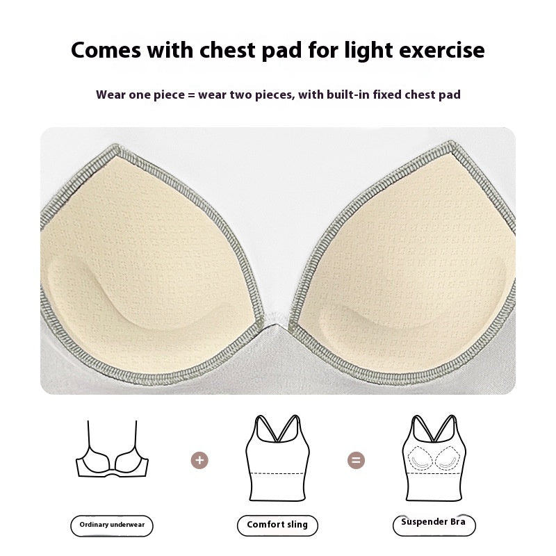 Summer With Chest Pad Yoga Bra Fitness Vest Top Sling