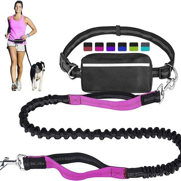 Reflective Pet Running Leash Waist Pack Set