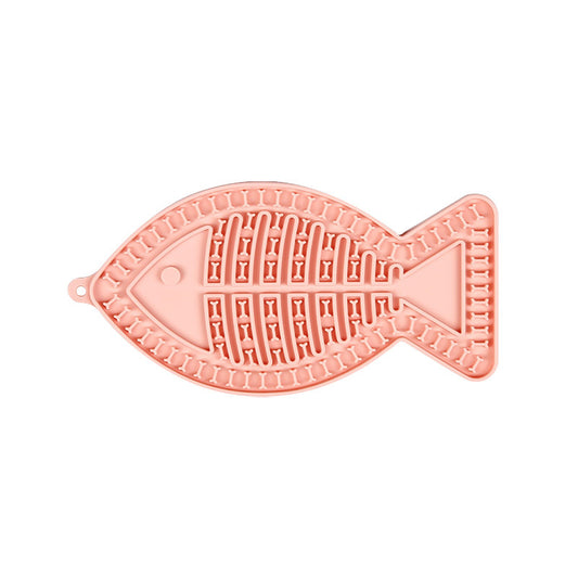 Cat Lick Mat Slow Feeder Fish Shape Food Grade Silicone