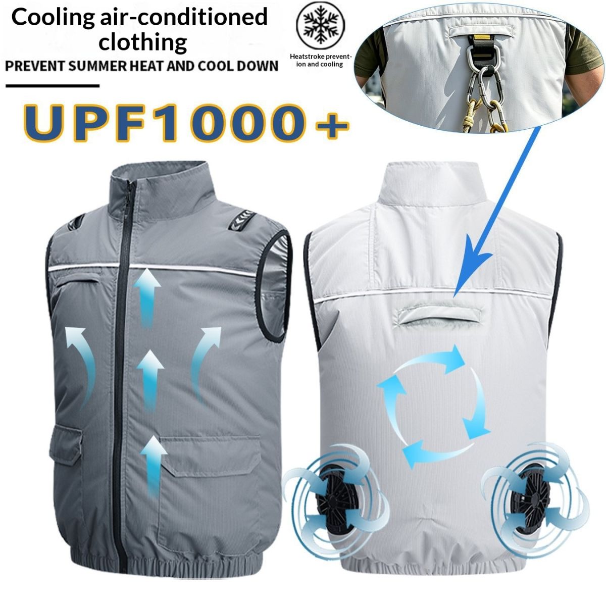 Outdoor Heat-Relief Cooling And Waterproof Vest With Built-In Fan