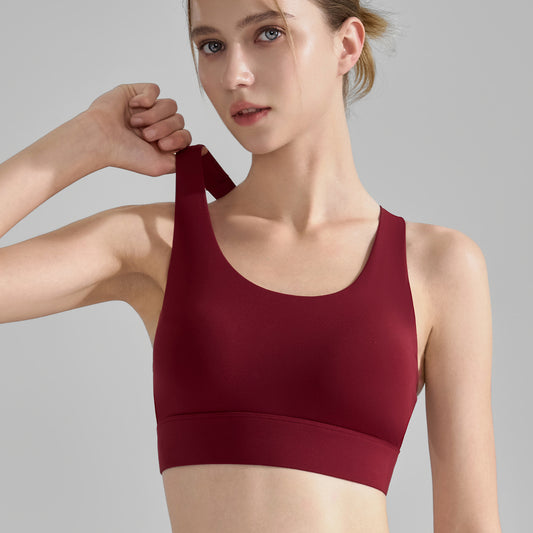 Cross Back Yoga Fixed Cup With Side Support Fitness Vest
