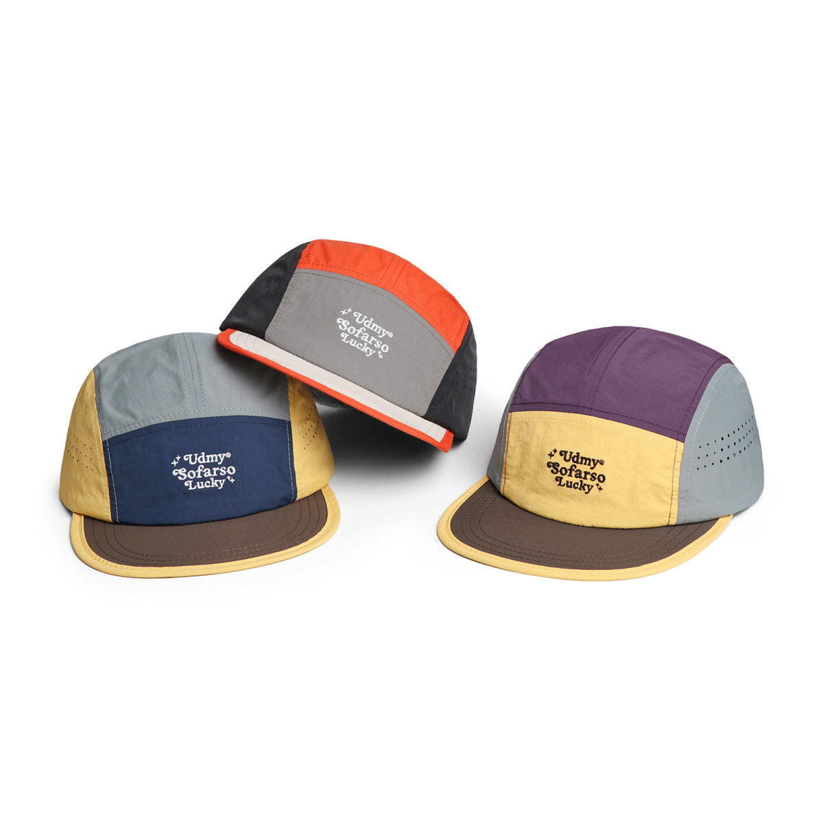 Lightweight, Quick-drying, Color-matched, Five-panel Mesh, Flat Brim Hat For Outdoor Hiking And Cycling, With A Soft Top