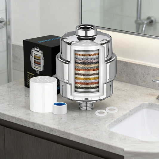 36-Stage Shower Filter With Vitamin C – Water Filter For An Enhanced Shower Experience – Party Accessories Set