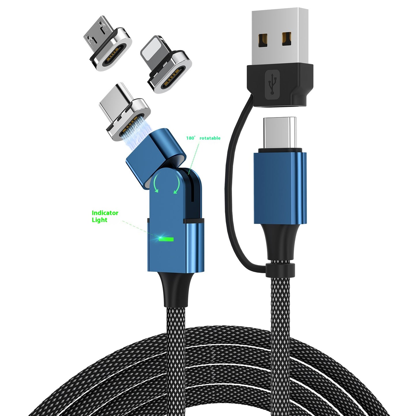 Magnetic Suction Head Data Dual-type-c Suitable For Mobile Phone Charging Cable