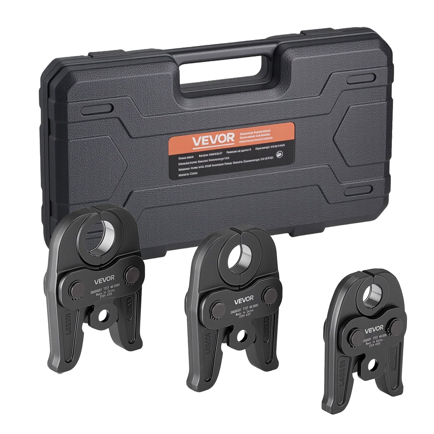 MegaPress Jaws, 3PCS Pressing Jaws 1/2", 3/4" & 1" For MegaPress Carbon Steel Pipes, Compatible With Standard Press Tools, Includes Carrying Case