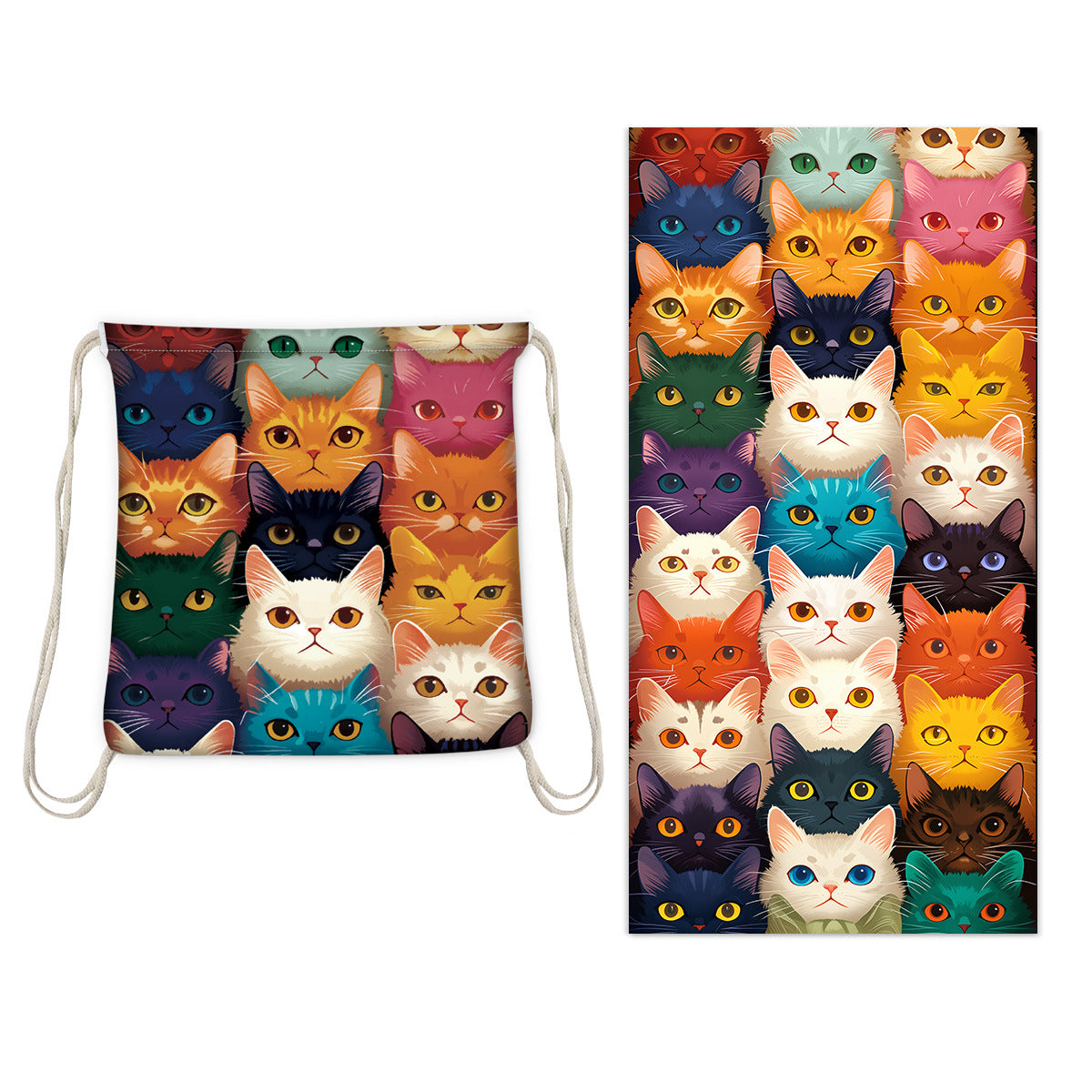 Beach Towel With Integrated Bag Portable Storage Backpack Printed Towel Bath Towel