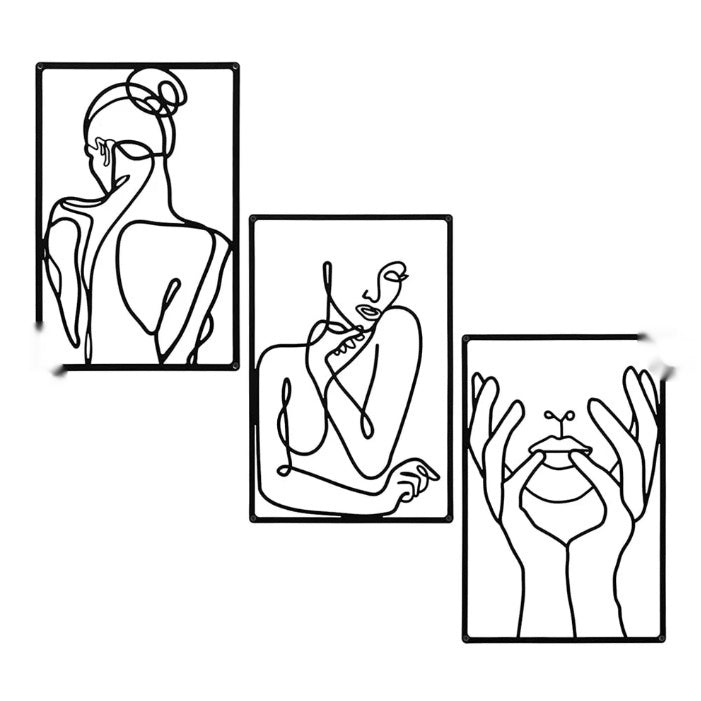 Artistic Iron Wall Hanging Featuring Feminine Body Lines For Wall Decor