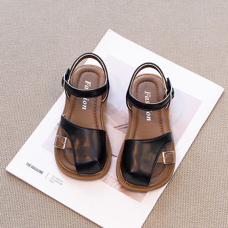 2026 Summer Korean Style Half Closed Toe Girls Sandals, Forest Princess Style Casual Roman Shoes For Kids Baby Fashion Footwear