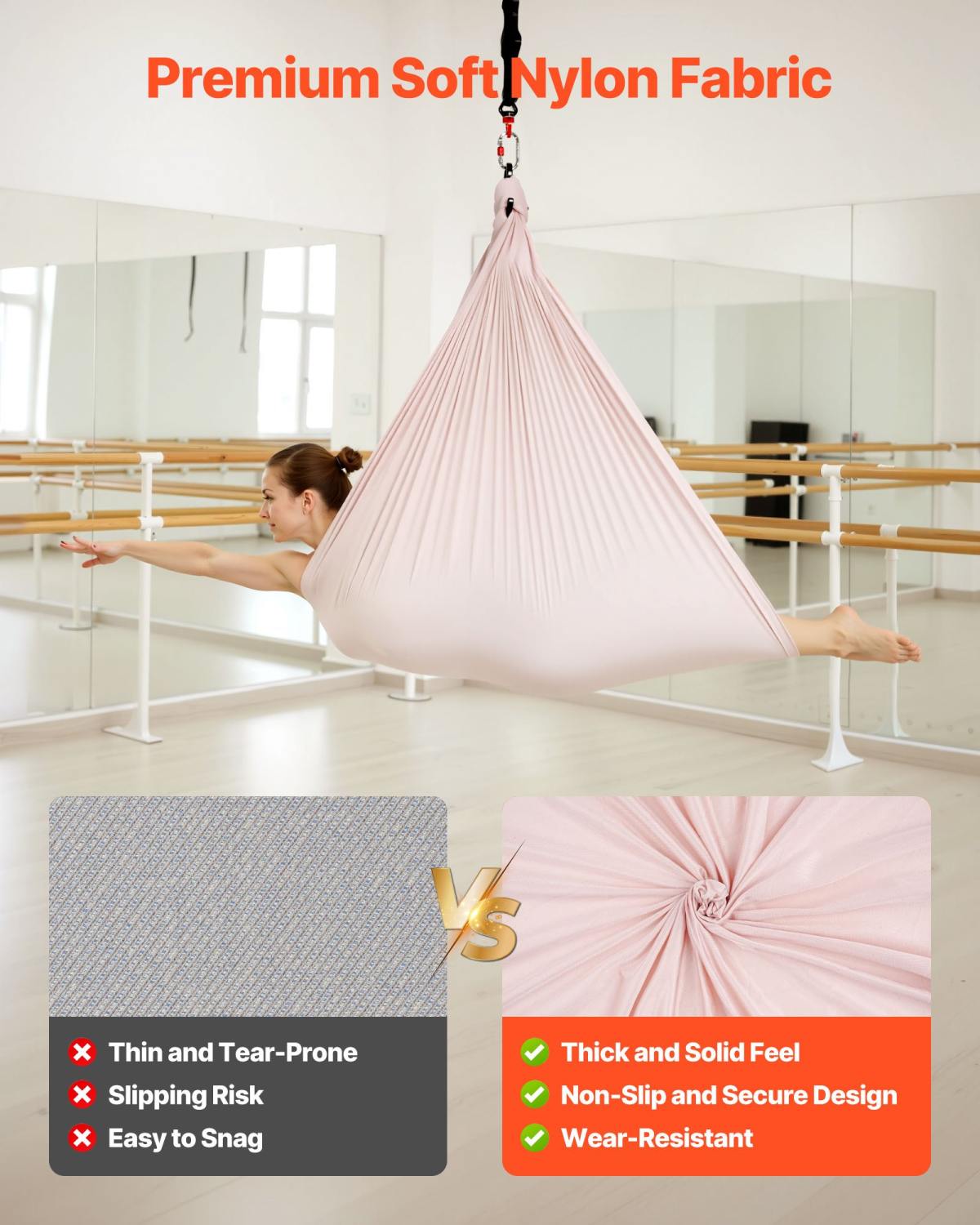 Aerial Yoga Hammock, 300 Lbs Load Aerial Silk, Yoga Swing With Nylon Fabric, PE Zipper Bag For Parent-Child Interaction, Strengthen Muscles & Improve Practice, Hammock And Swing Combo