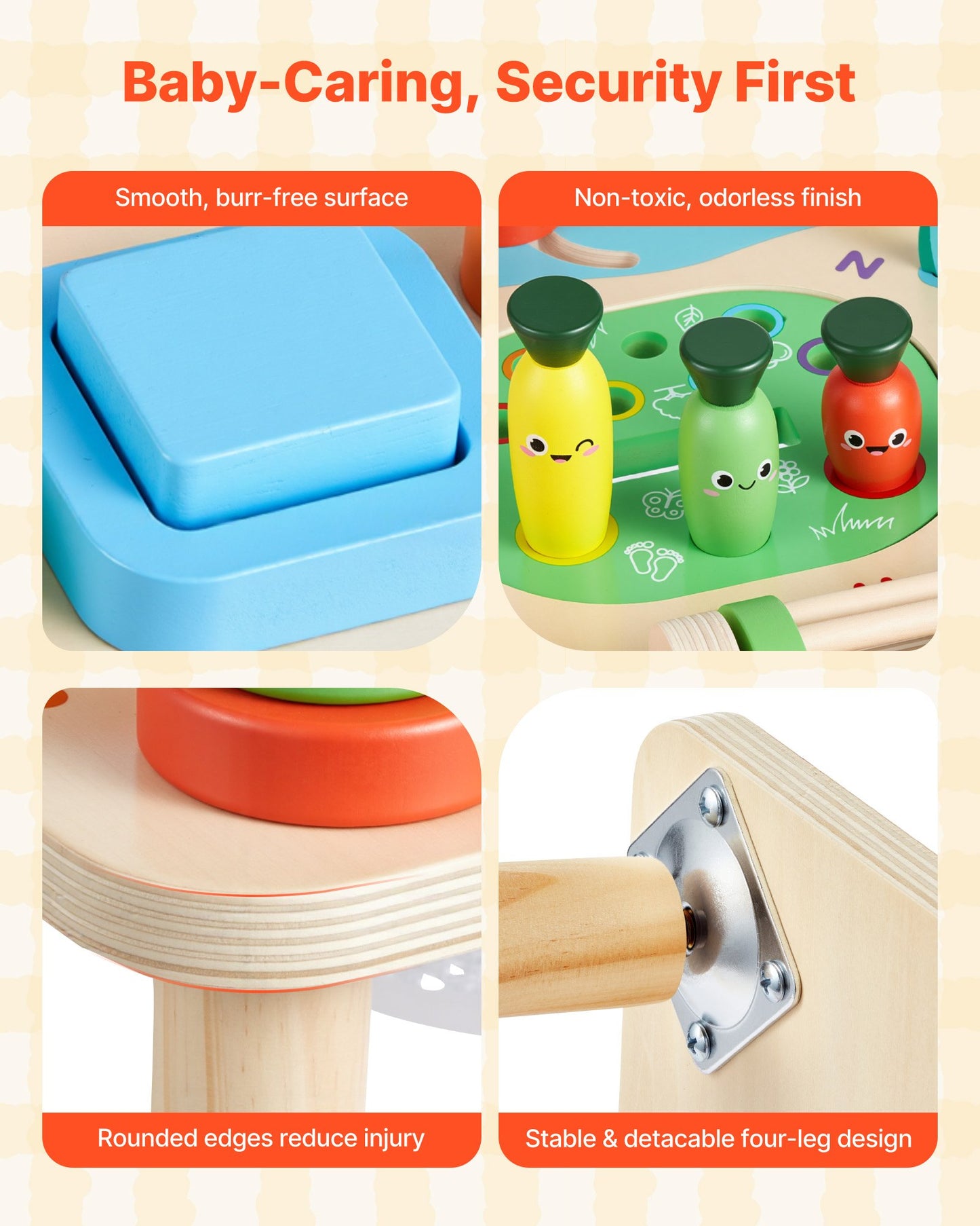 Montessori Activity Table For Toddler 1-3 Years Old, 13 In 1 Wooden Learn Activity Desk, Baby Play Table For Boys & Girls Aged 6+ Months, Great Birthday, Christmas, Children's Day Present