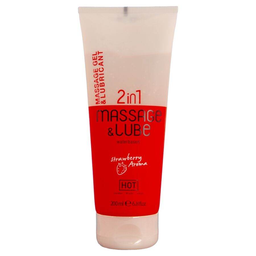 HOT - MASSAGE GLIDE GEL 2IN1 STRAWBERRY 200 ML