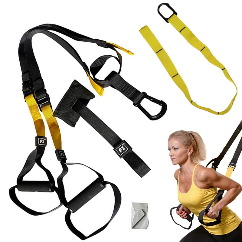 Suspension Resistance Band TRX Style Strap Adjustable Gym Fitness Pull Rope 6Pcs