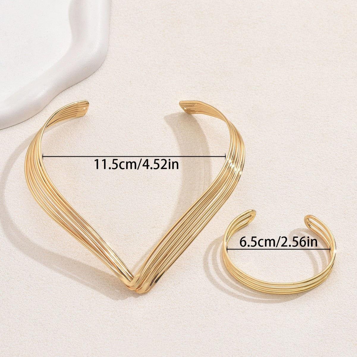 2026 New Arrival European Punk Jewelry Set For Women, Exaggerated Multi-Layer Clavicle Necklace & Adjustable Open Choker Matching Bracelet, Edgy Fashion Neck Hand Jewelry