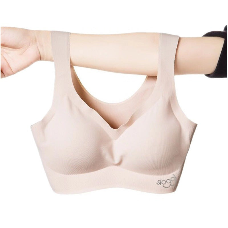 Japanese Ice Silk Thin Cooling Underwear Anti Wrinkle Seamless Underwear No Steel Ring Bra Sports Peace Of Mind Underwear