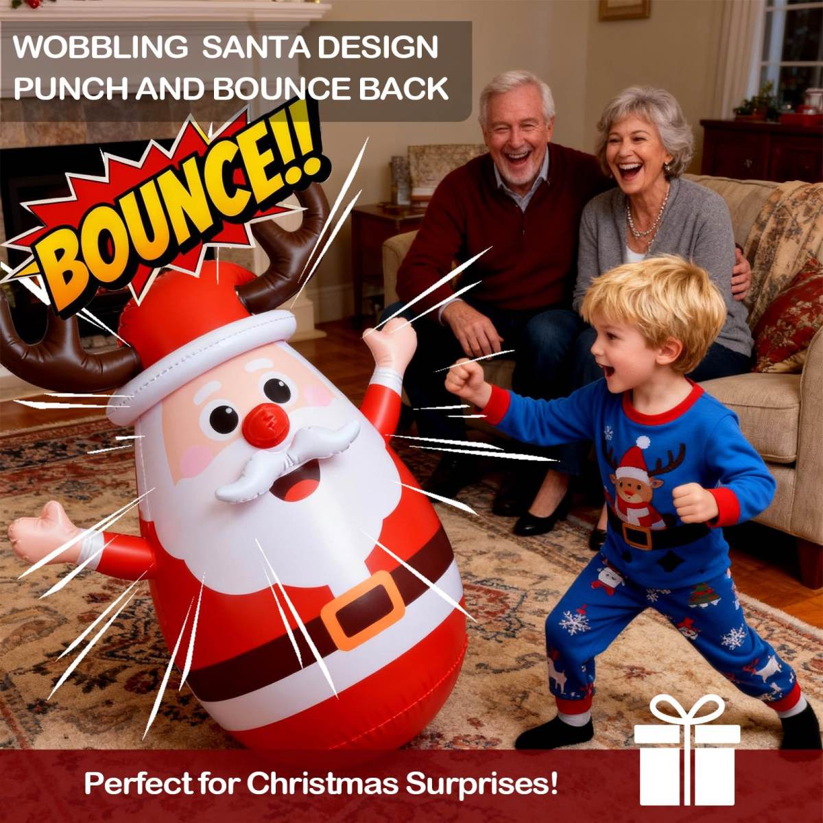 Thickened PVC Inflatable Christmas Tumbler Toy