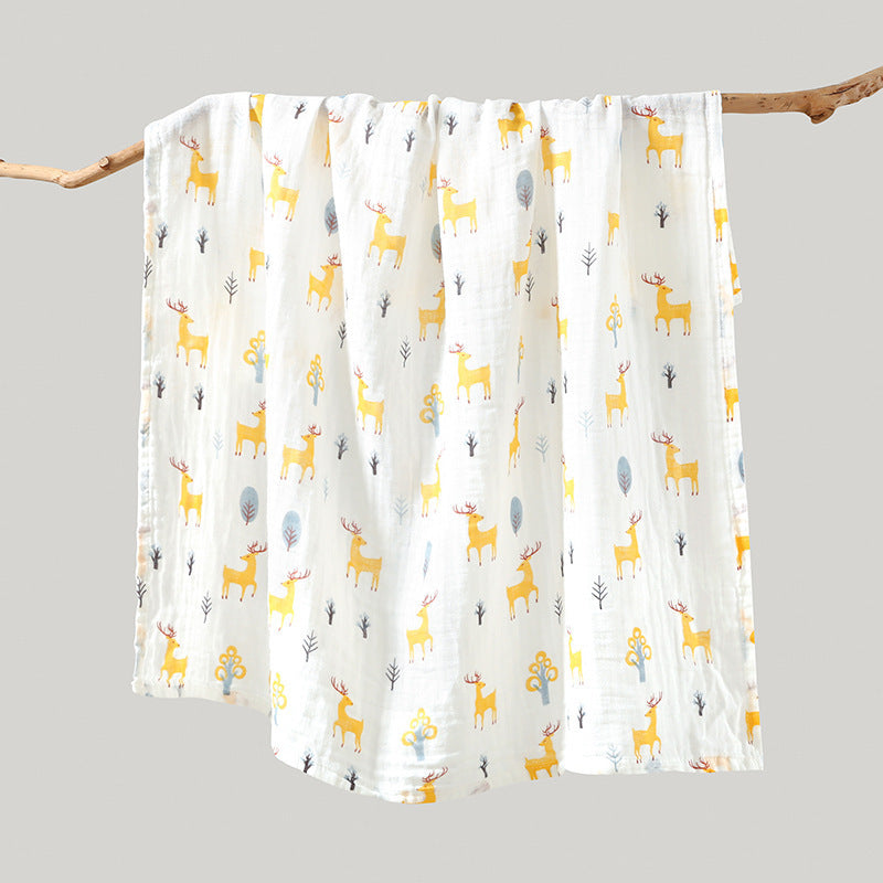 Double-layer Bamboo-cotton Baby Bath Towel Newborn Gauze