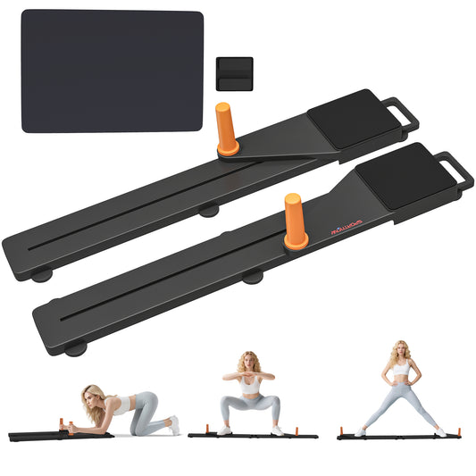 SPORTNOW Push Up Board Set Of 2, Portable Press Up Board With Dual Glide Rails, Knee Pad, Pushup Stand Pilates Reformer Machine For Home Gym, Multifunctional Workout Equipment For Men & Women