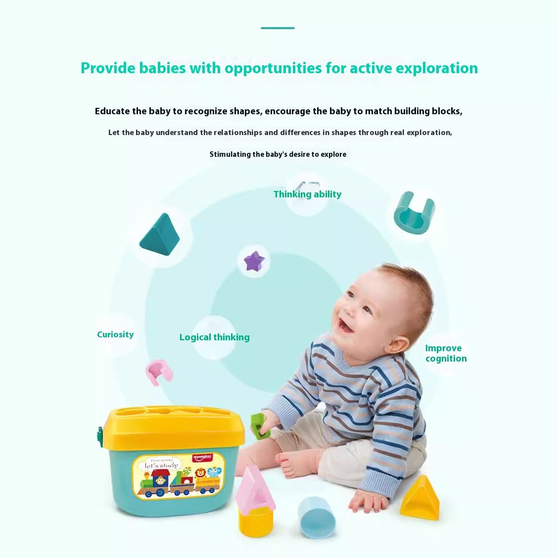 Baby Early Education Six-sided Box Building Blocks Shape Matching Toys
