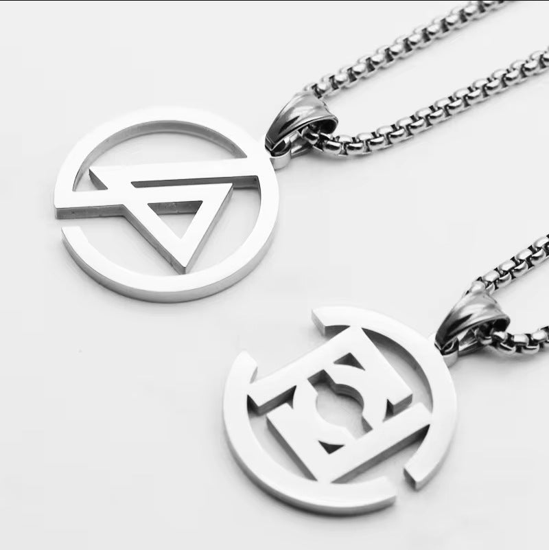 Simple Geometric Pendant Men's Necklace Square Street Rock Hip Hop Stainless Steel Accessories
