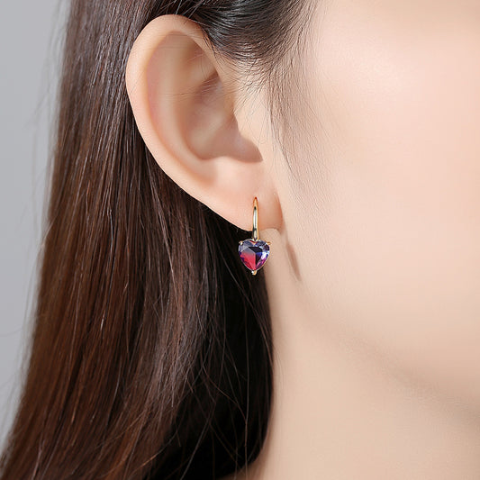 Copper Inlaid Crystal Ear Jewelry Fashion Korean Style