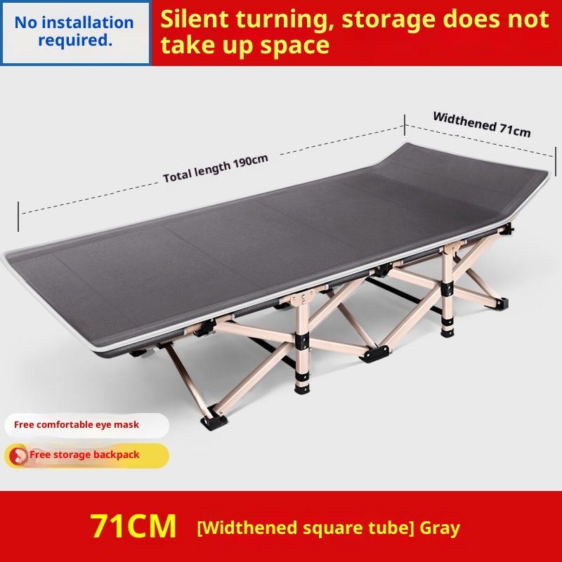 Folding Bed Single Nap Office Home Foldable Simple Care