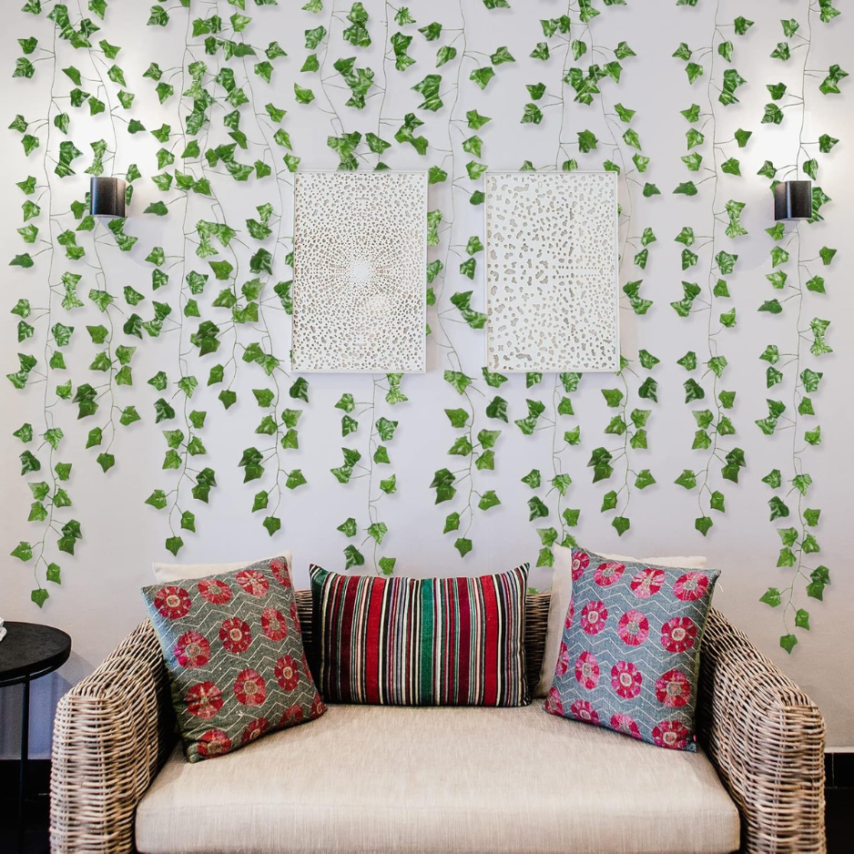 Freyalife Fake Vines For Room Decor Aesthetic Artificial Plant Ivy Leaves Hanging Greenery Garlands For Home Bedroom Wall Wedding Christmas Party Office Patio Outdoor Garden Decor