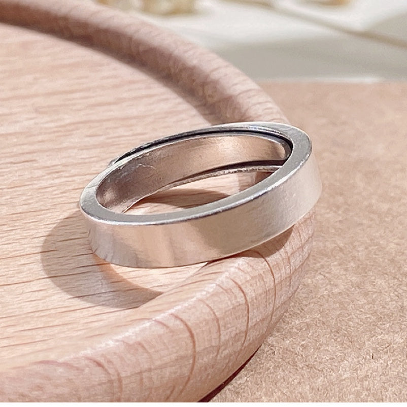 1pcs 999 Sterling Silver Polished Band Statement Ring, Elegant Simple Style, Ideal For Birthdays & Holiday Gifts