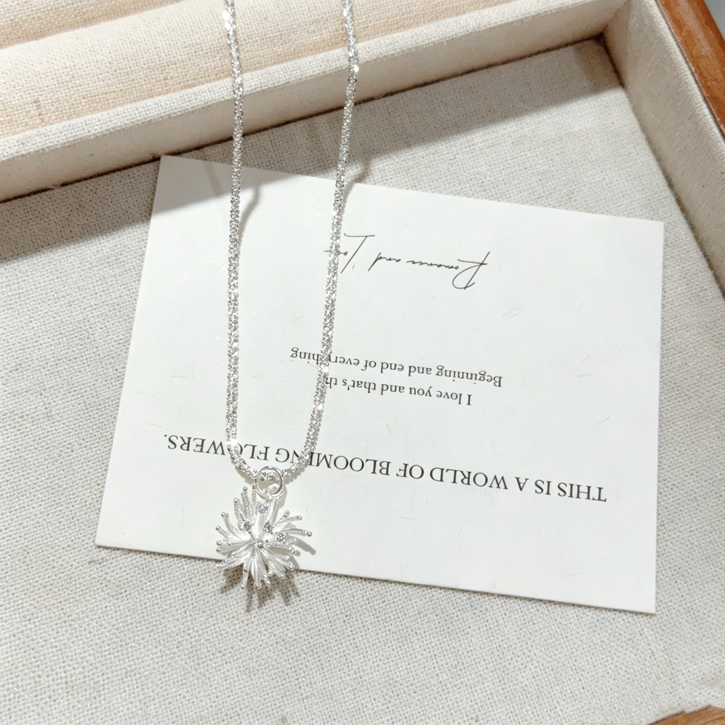 1pcs 999 Sterling Silver Sparkle Fireworks Necklace, Minimalist Chic Style, For Daily Office Wear & Casual Outfits