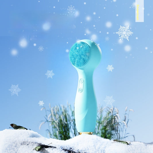 New Silicone Hot And Cold Rotating Portable Cleaning Waterproof Electric Face Washing Beauty Instrument