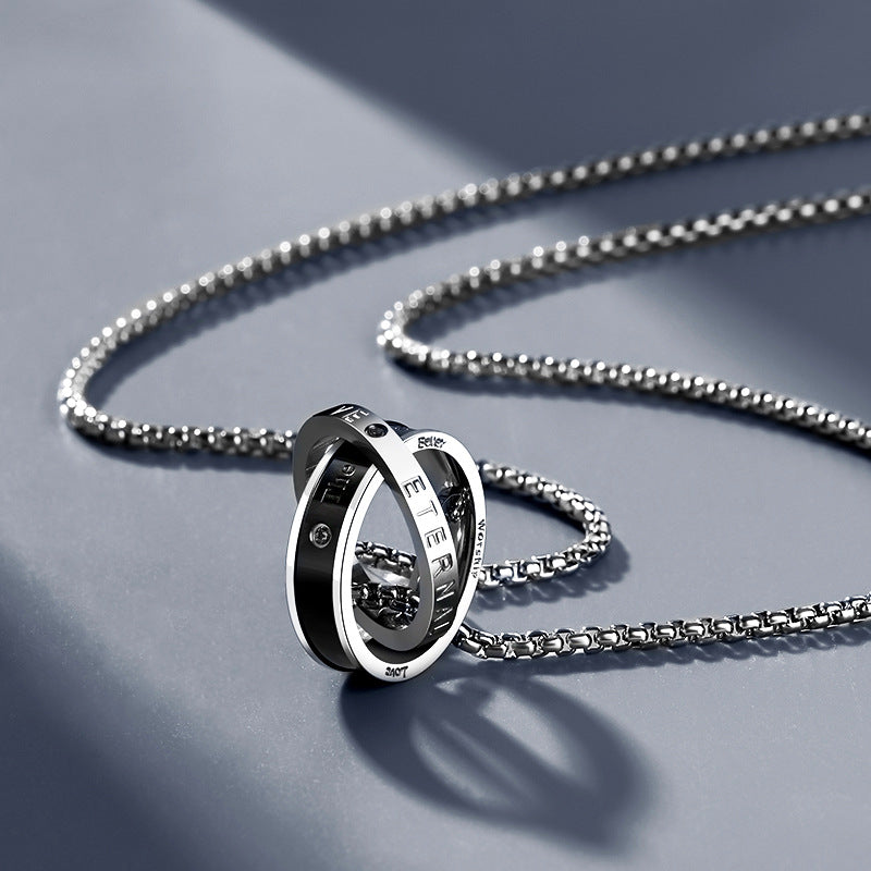 Necklace Male Hip-Hop Personality Pendant Niche All-match Sweater Chain Sweater Chain Titanium Steel Non-fading Male Accessories