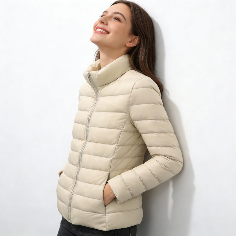 Thickened Warm And Slim-fit Korean-style White Duck Down Fashion Coat