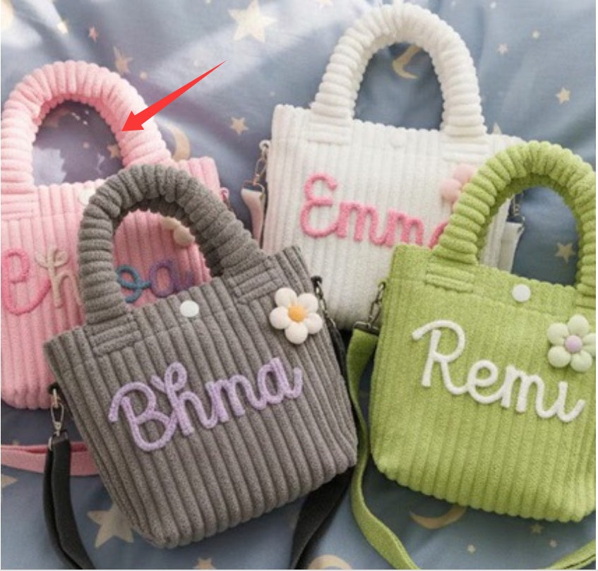 Personalized Hand-embroidered Name Cross-body Bag