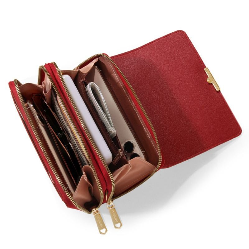 Womens Wallet Korean-style Large-capacity Shoulder Bag Multi-functional Double-layered Design