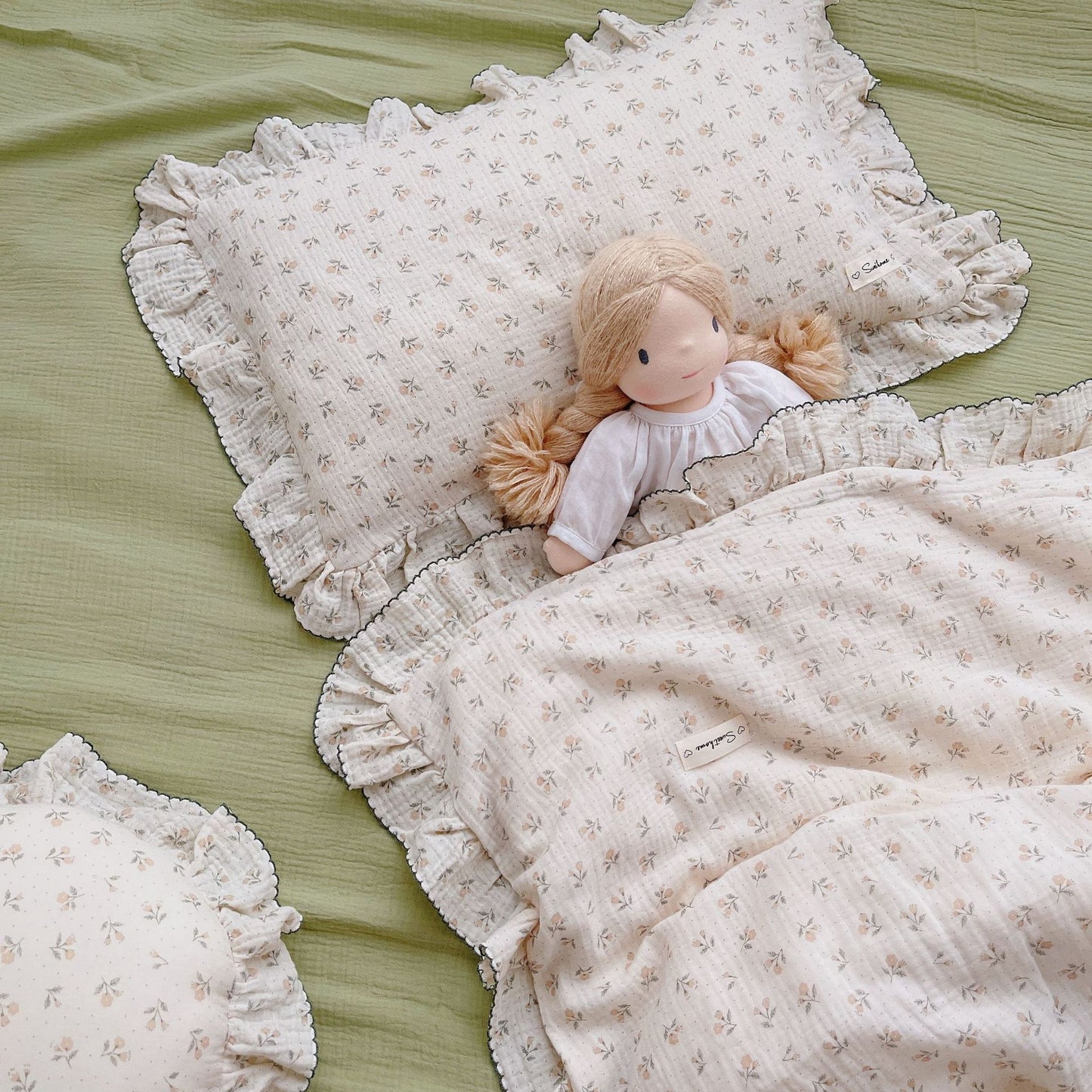 Korean-style Floral Cotton Gauze Pillowcase