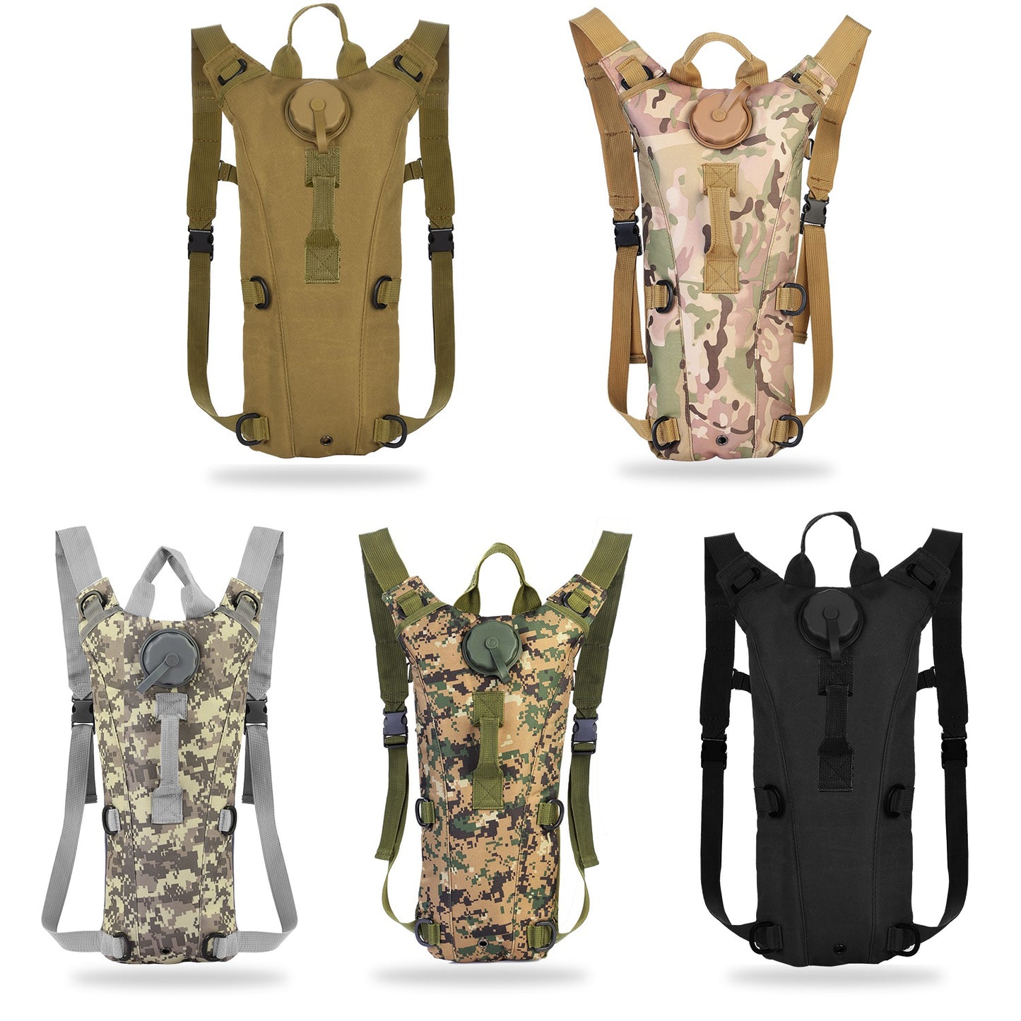 1Pc 3L Tactical Hydration Pack  Water Bladder Adjustable Water Drink Backpack For Hiking Cycling Climbing Running