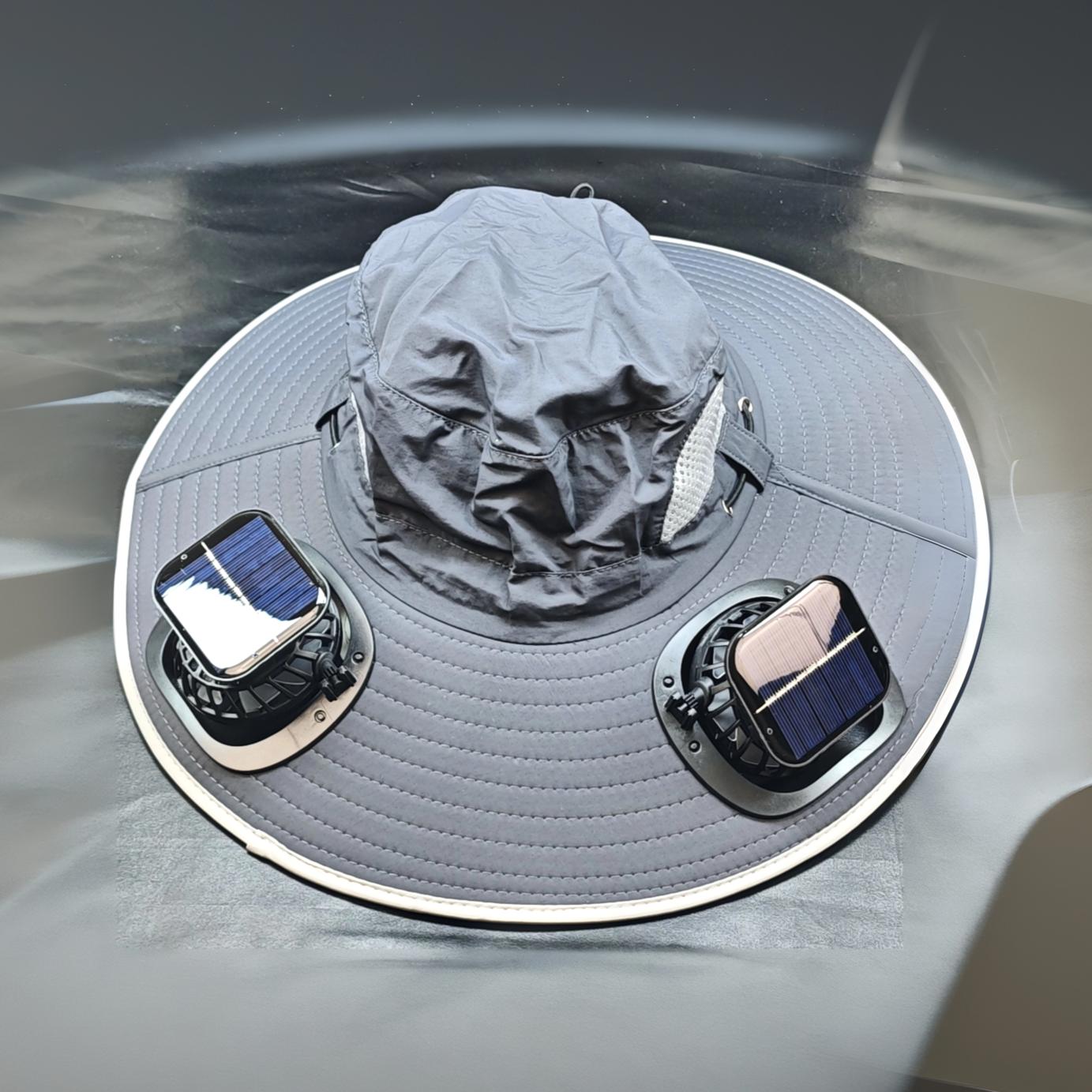 Portable Outdoor Sun Hat With Built-in Cooling Fan Wearable Design, Ideal For Outdoor Activities