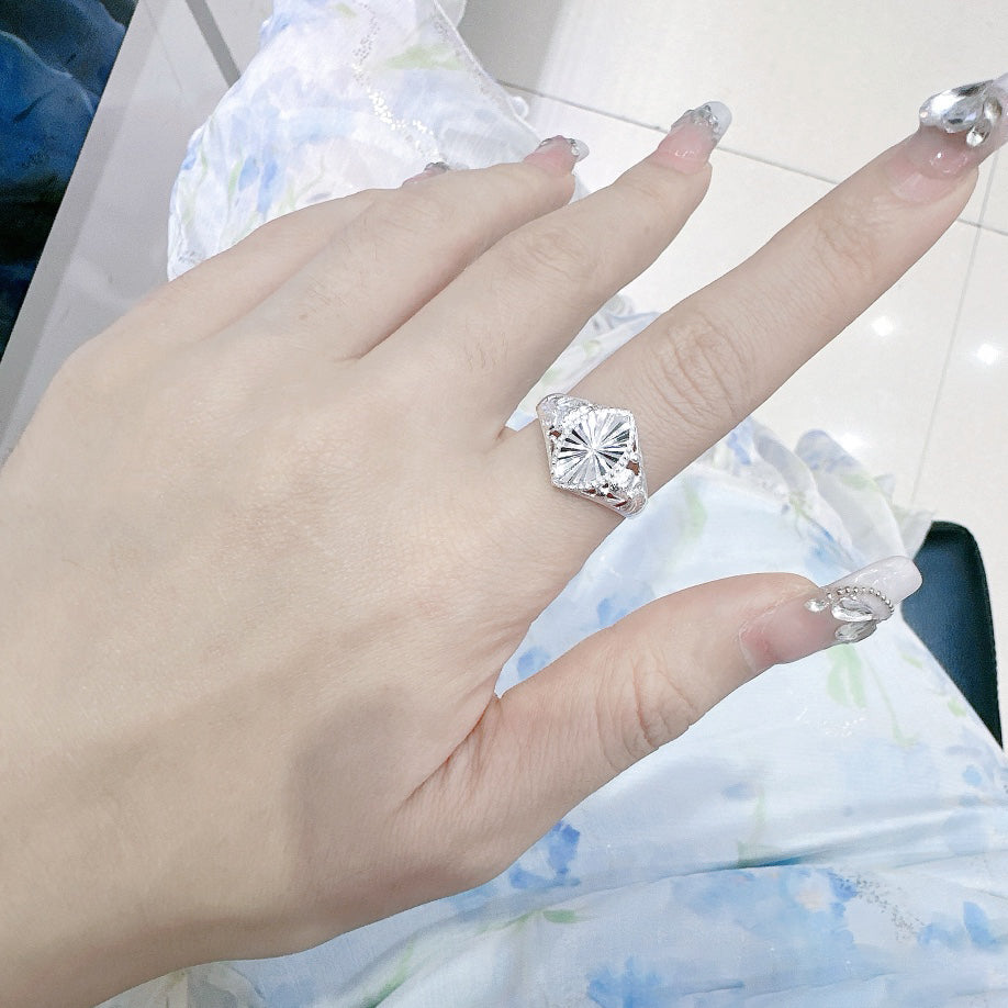 1pc 999 Sterling Silver Assorted Openwork Carved Open Ring, Retro & Elegant Style, Perfect For Daily, Dating & Gifting, Ideal Valentine's Gift