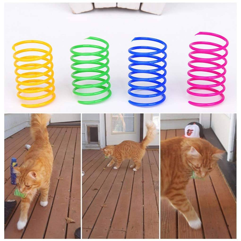 Cat Spring Toy, 12 Pc Colorful Cat Kicker Toys Interactive Cat Toys For Indoor Cats Swatting, Biting, Hunting To Kill Time And Keep Fit
