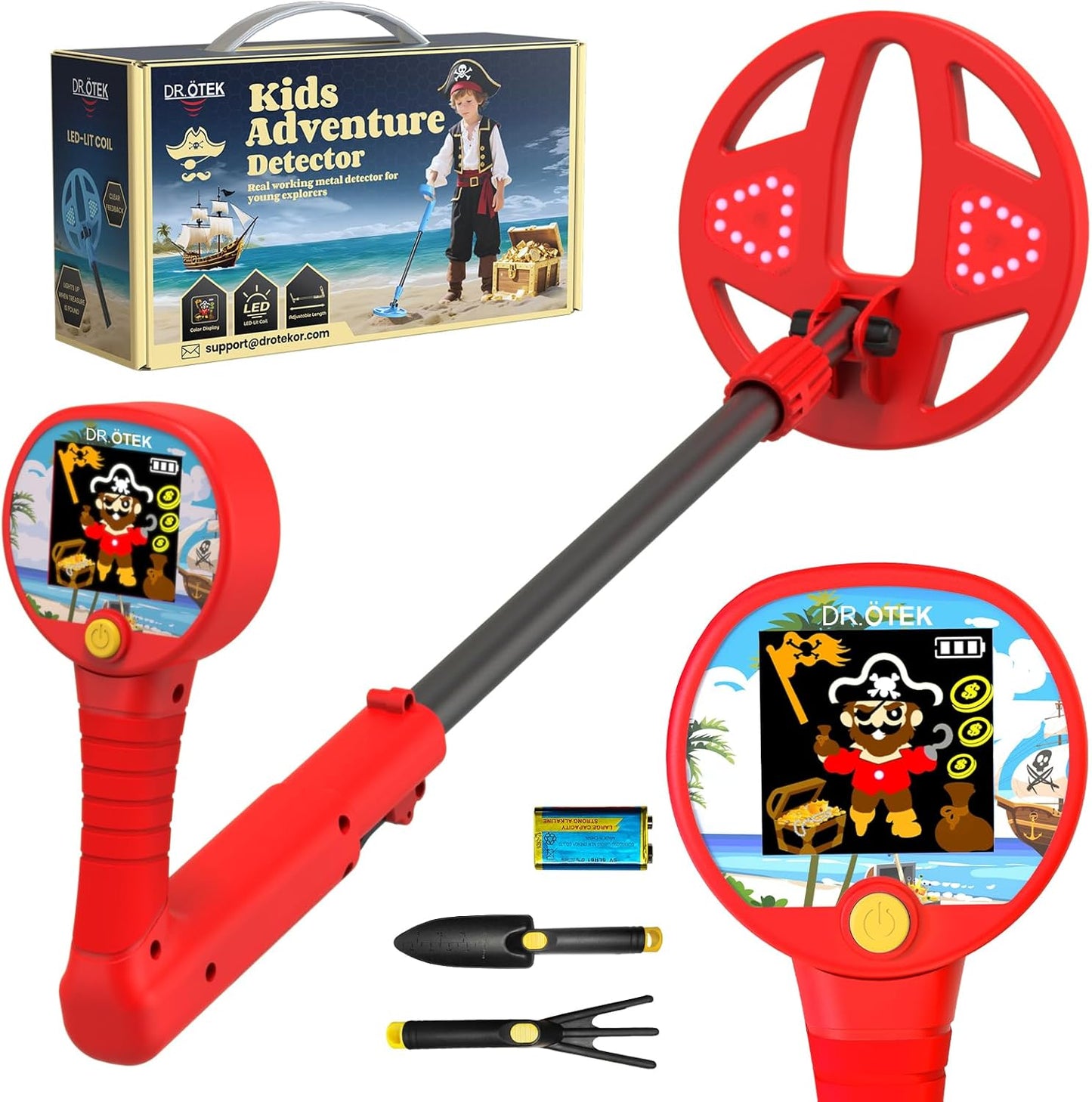 Innovative Colorful LCD Metal Detector For Kids 6.7-inch LED-Illuminated Coil, Lightweight & Adjustable, Safe Rubber Grip The Ideal Gift For Boys And Girls