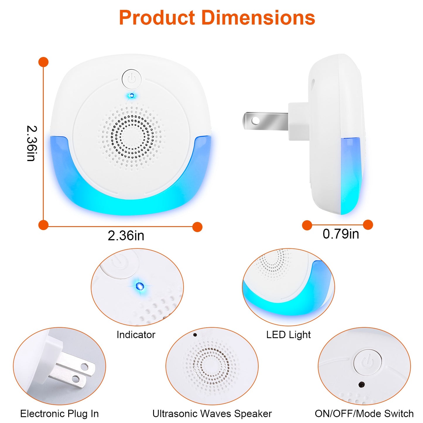2026 New Ultrasonic 6PCS Pest Repeller, Dual Working Modes Plug-in Rodent Repellent, Chemical & Poison Free, Pet & Human Safe