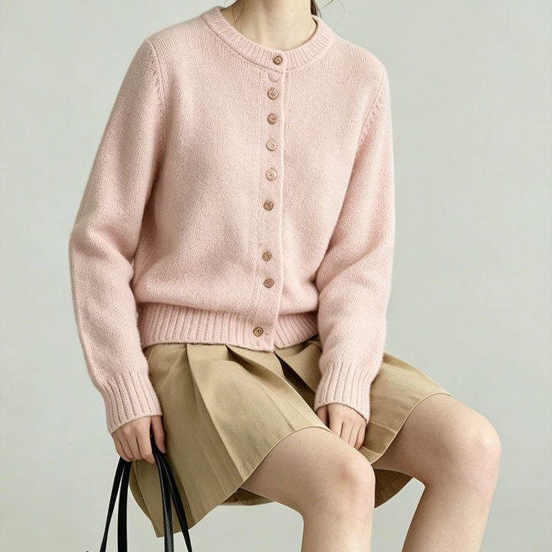 Korean-style Versatile Loose-fitting Crew-neck Long-sleeve Sweater