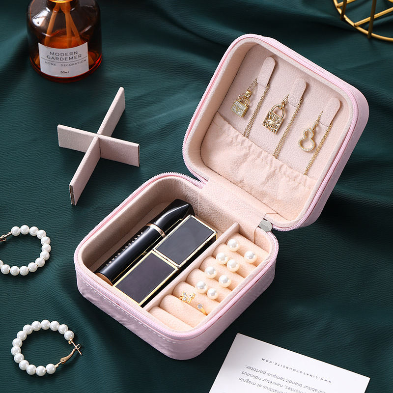 Multifunctional Portable Flip Flannel Jewelry Earrings Ear Studs Accessories Storage Box