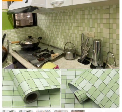Kitchen Stickers Waterproof Oil-resistant Fire-retardant Wallpaper Self-adhesive Wall Covering