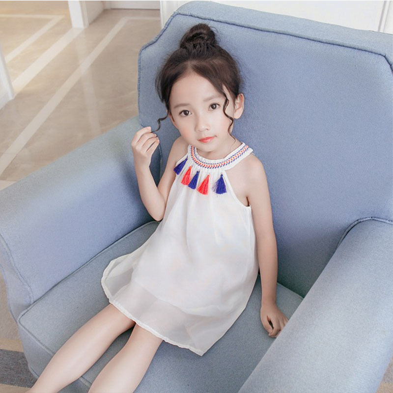 Korean-style Chiffon Baby Elegant Ethnic-style Halter Childrens Dress