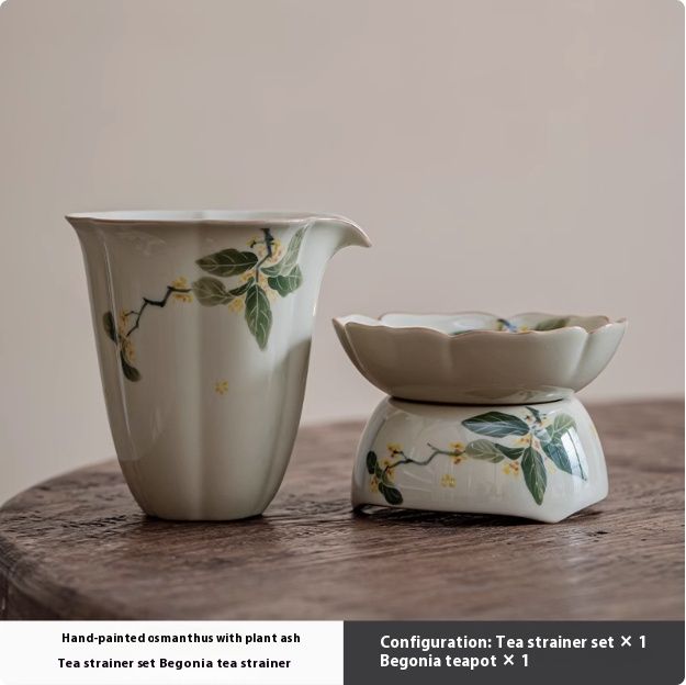 Hand-painted Osmanthus Tea Strainer Ceramic Tea Set Accessories