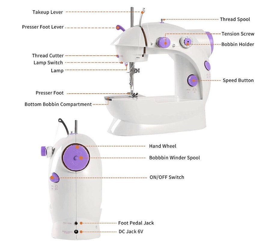 Portable Mini Electric Sewing Machine Multifunctional Desktop Tailor Home Use