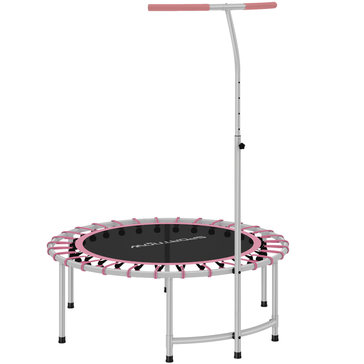 SPORTNOW 40 Fitness Trampoline, Mini Rebounder Trampoline For Adults With 5-Level Adjustable Handle, Indoor Exercise Bungee Rebounder, Max Load100KG