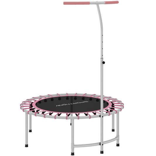SPORTNOW 40 Fitness Trampoline, Mini Rebounder Trampoline For Adults With 5-Level Adjustable Handle, Indoor Exercise Bungee Rebounder, Max Load100KG