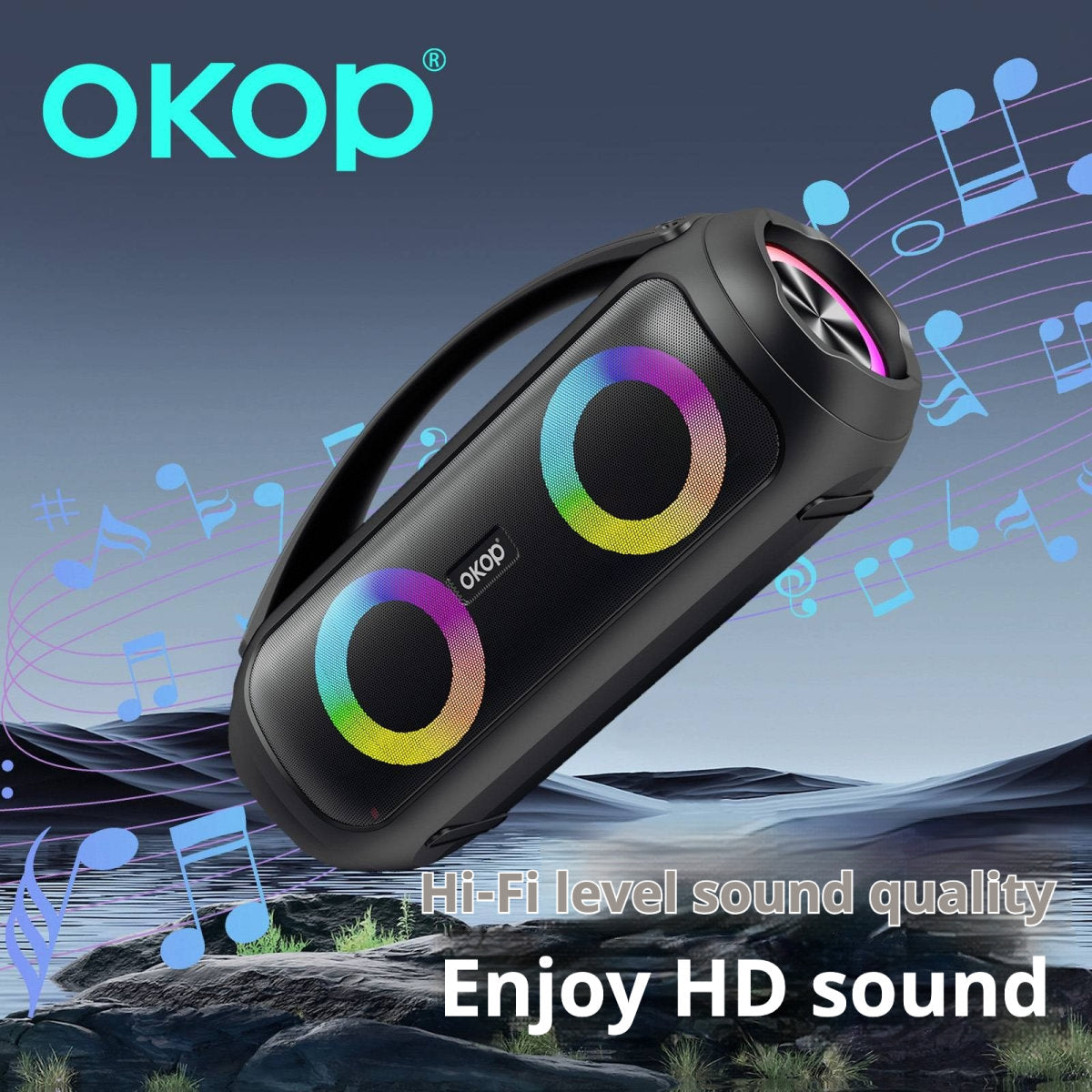 KP-552 Bluetooth Speaker With Portable Handle 40W High-power Outdoor Subwoofer Perfect For Square Dancing With Ultra-long Battery Life